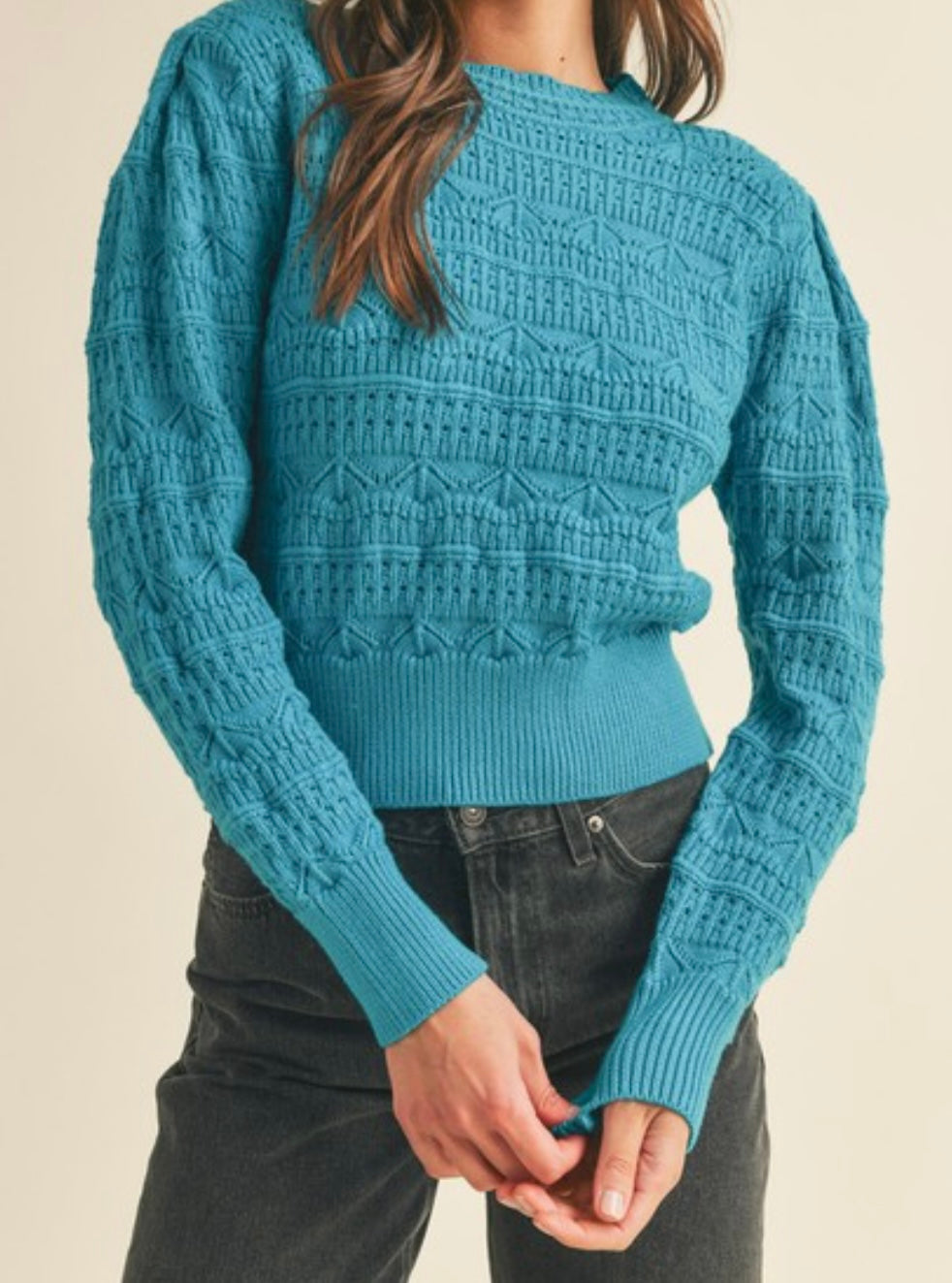 Pointelle Sweater Multiple Colors