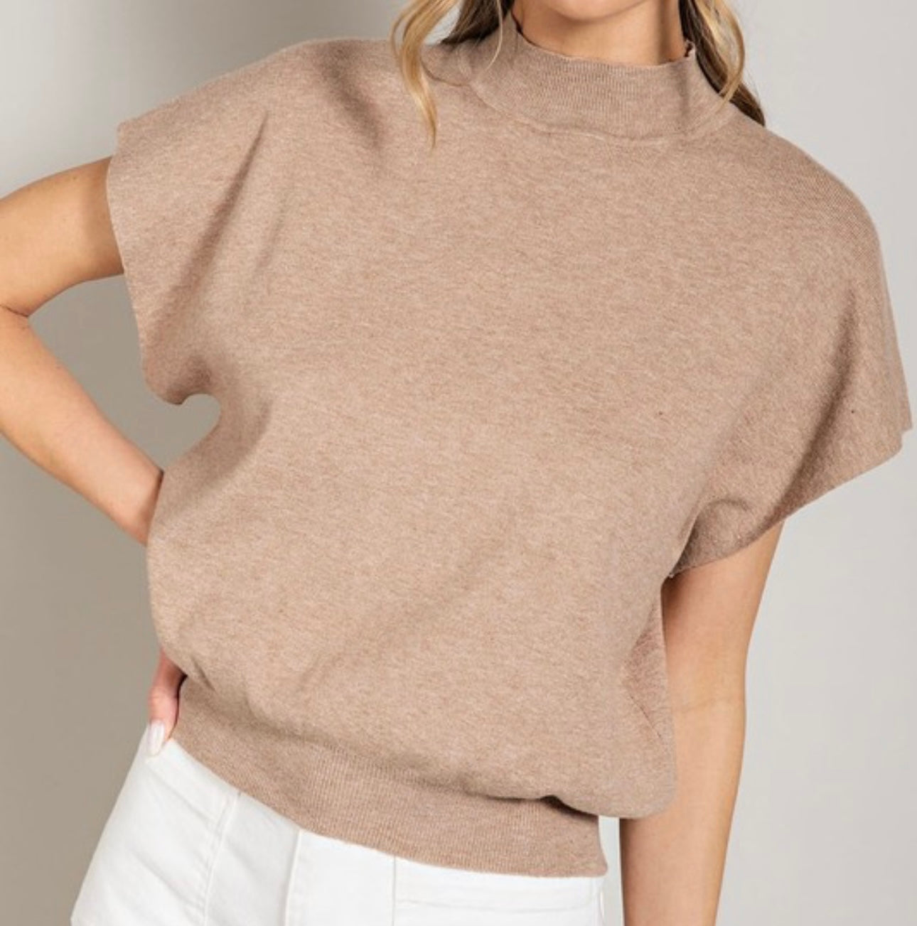 Mock Neck Knit Top Multiple Colors