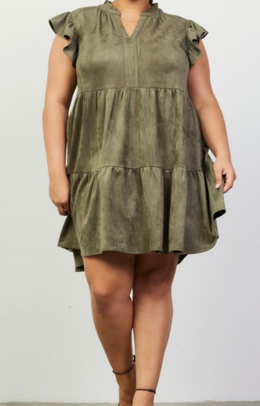 Suede Tiered Dress Multiple Colors