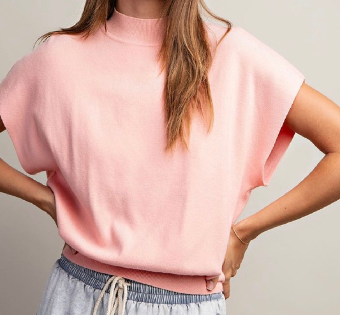 Mock Neck Knit Top Multiple Colors