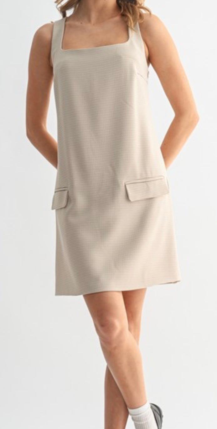 Taupe Plaid Dress