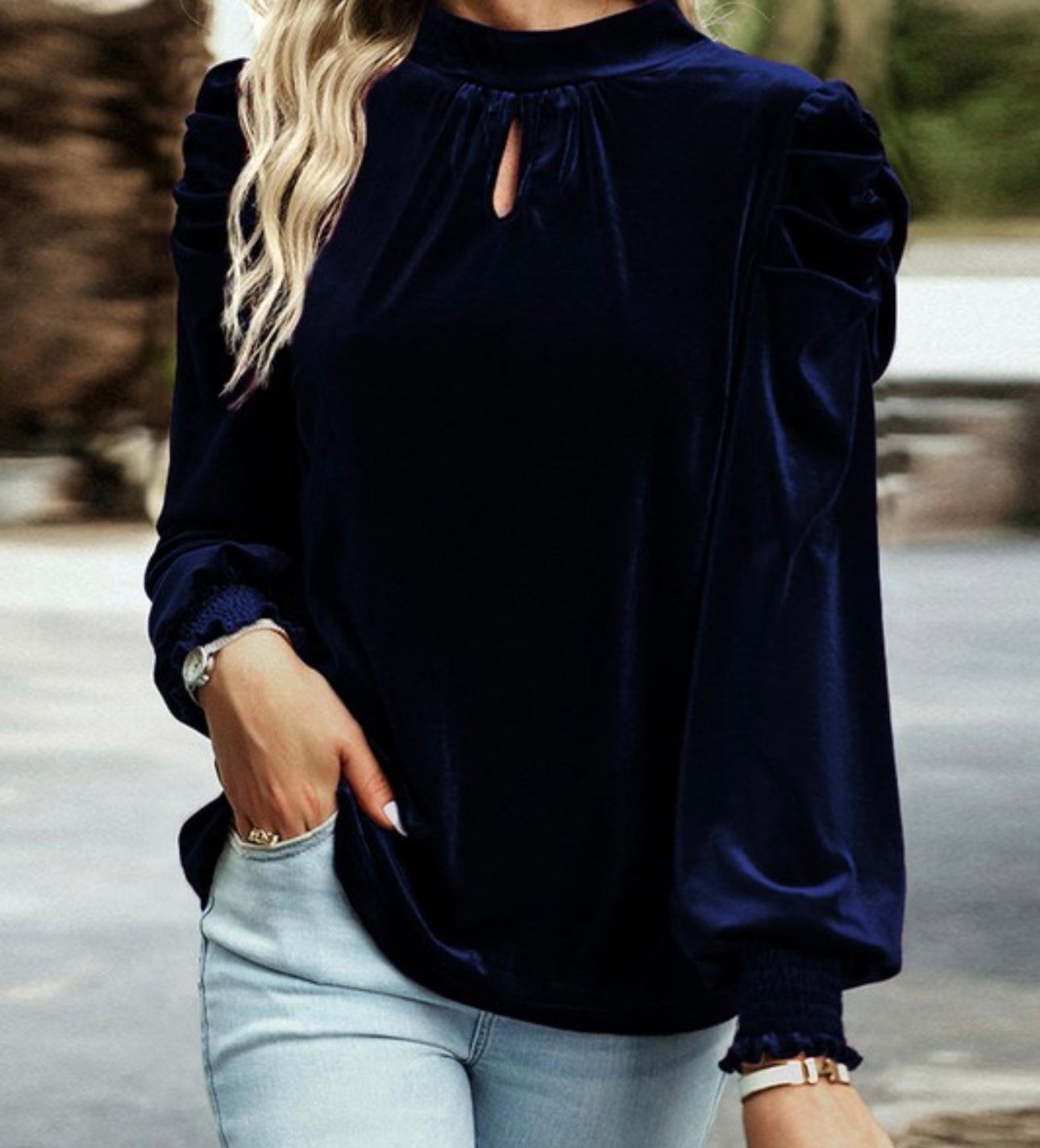 Velvet Puff Shoulder Top Multiple Colors Final Sale