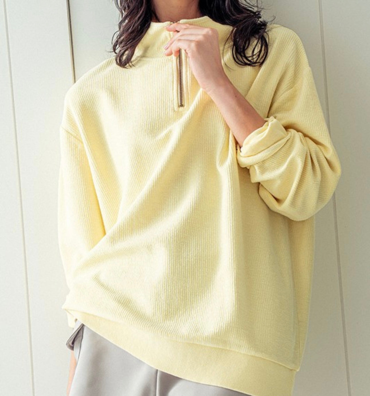 Ribbed 1/4 Zip Multiple Colors