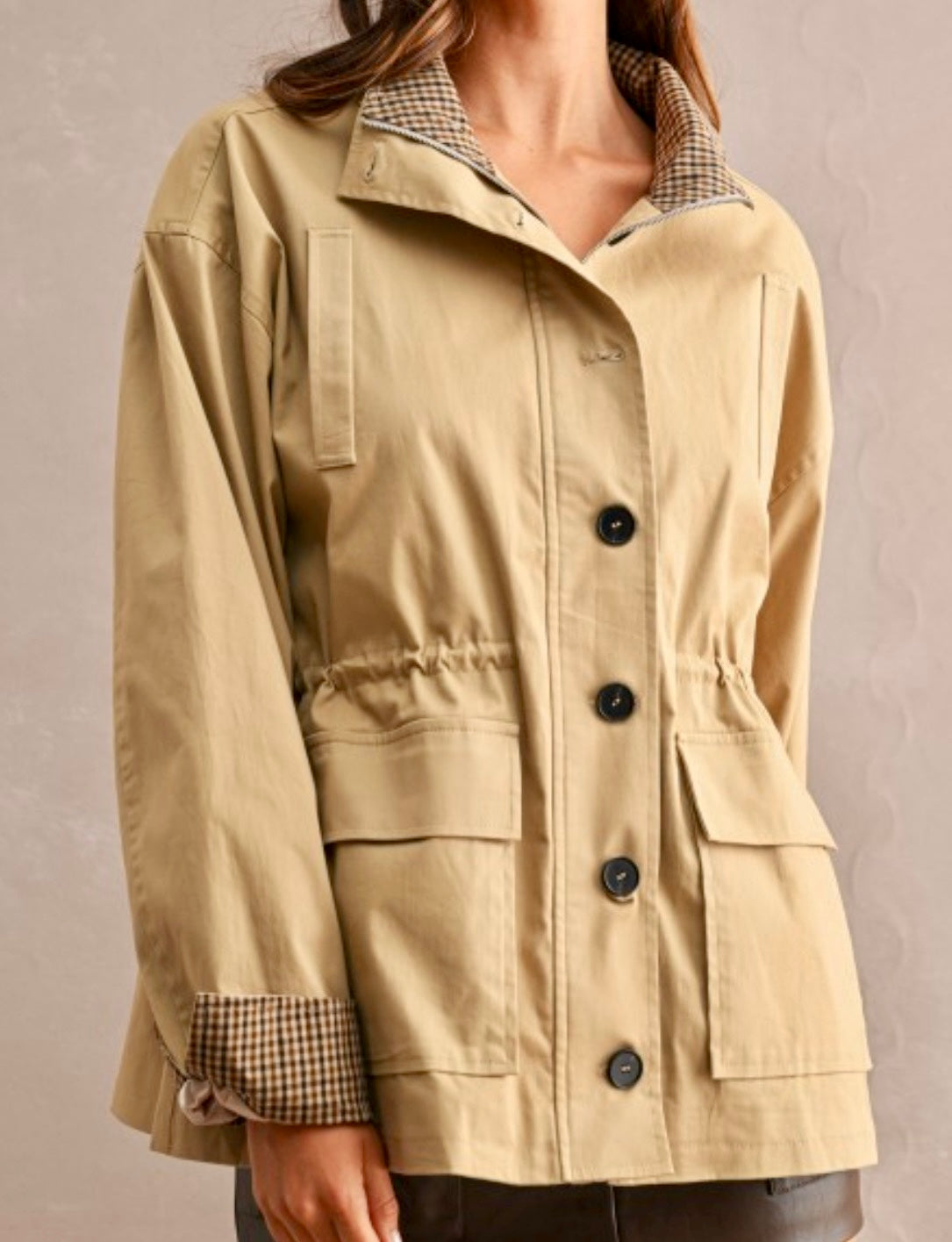 Gingham Utility Jacket