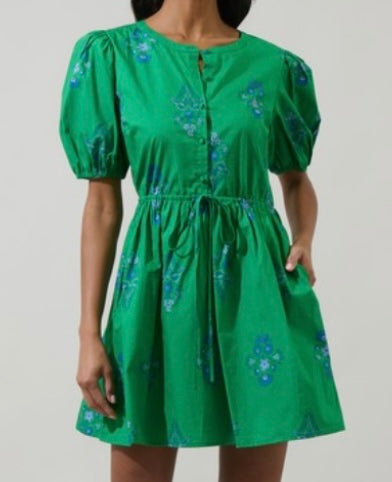 Green Floral Dress Blush Boutique and Tan Green Floral Dress Blush Boutique and Tan
