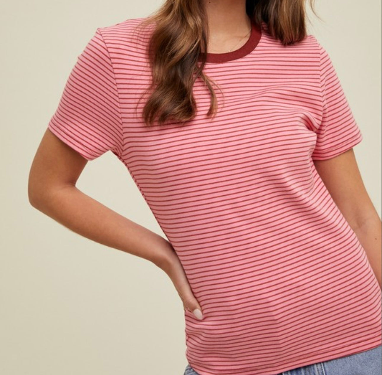 Cherry Striped Tee Final Sale