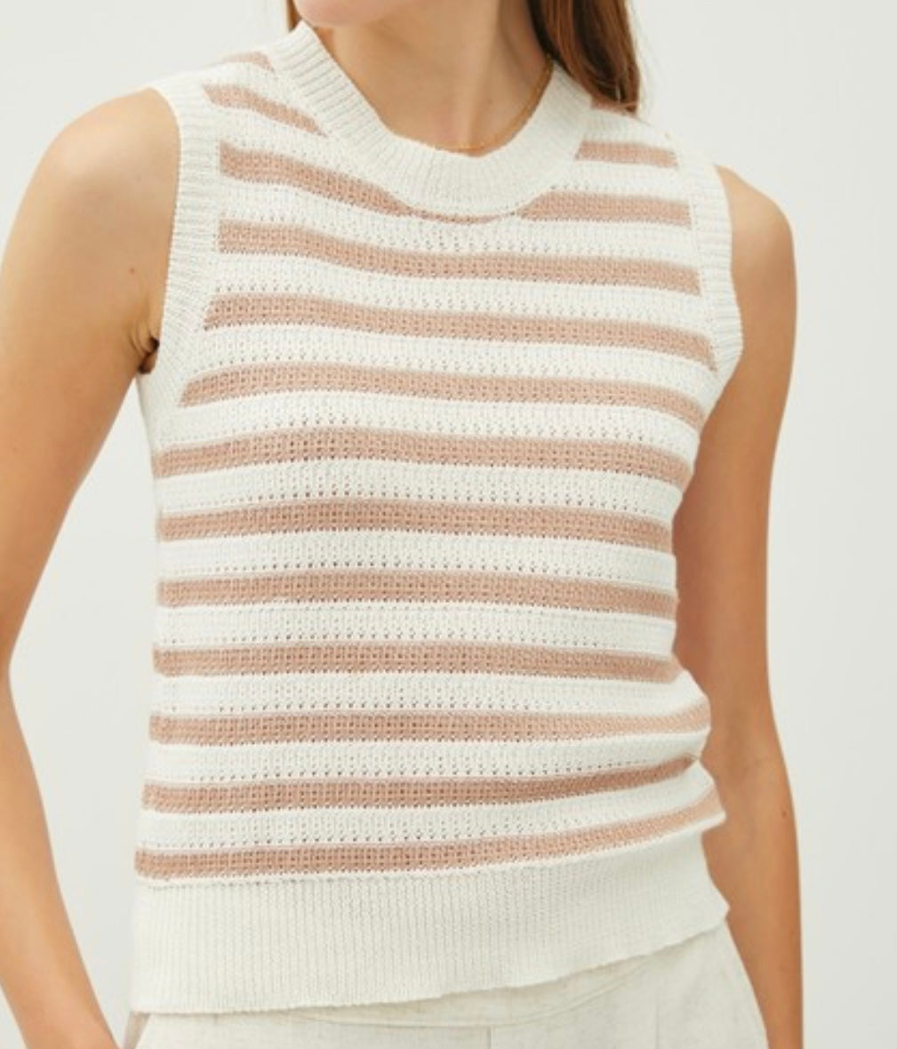 Striped Knitted Tank Multiple Colors