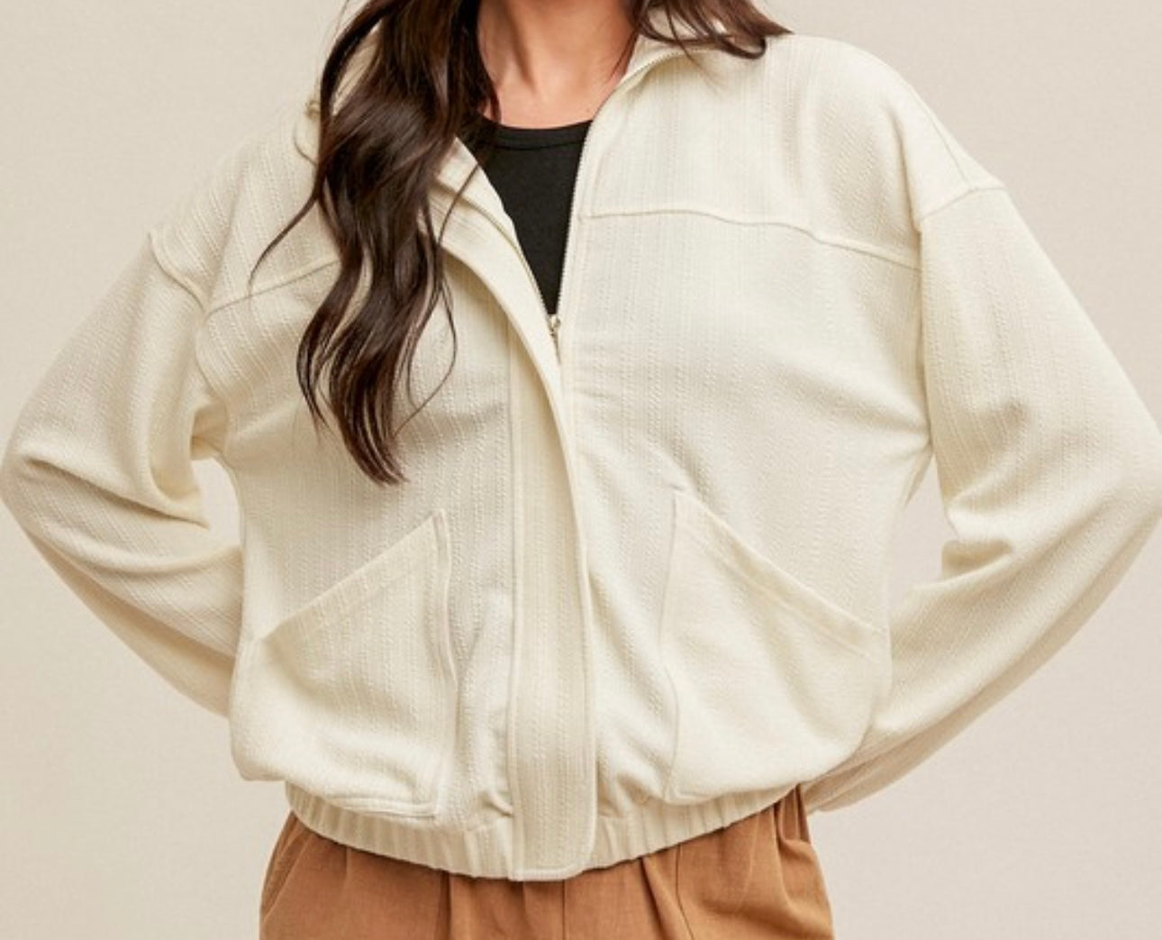Front Pocket Bomber Jacket Multiple Colors
