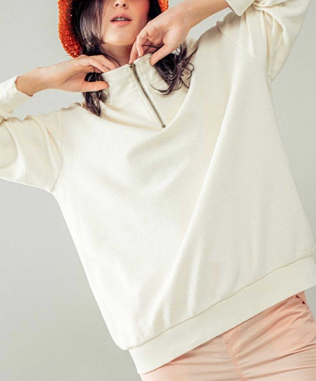 Ribbed 1/4 Zip Multiple Colors