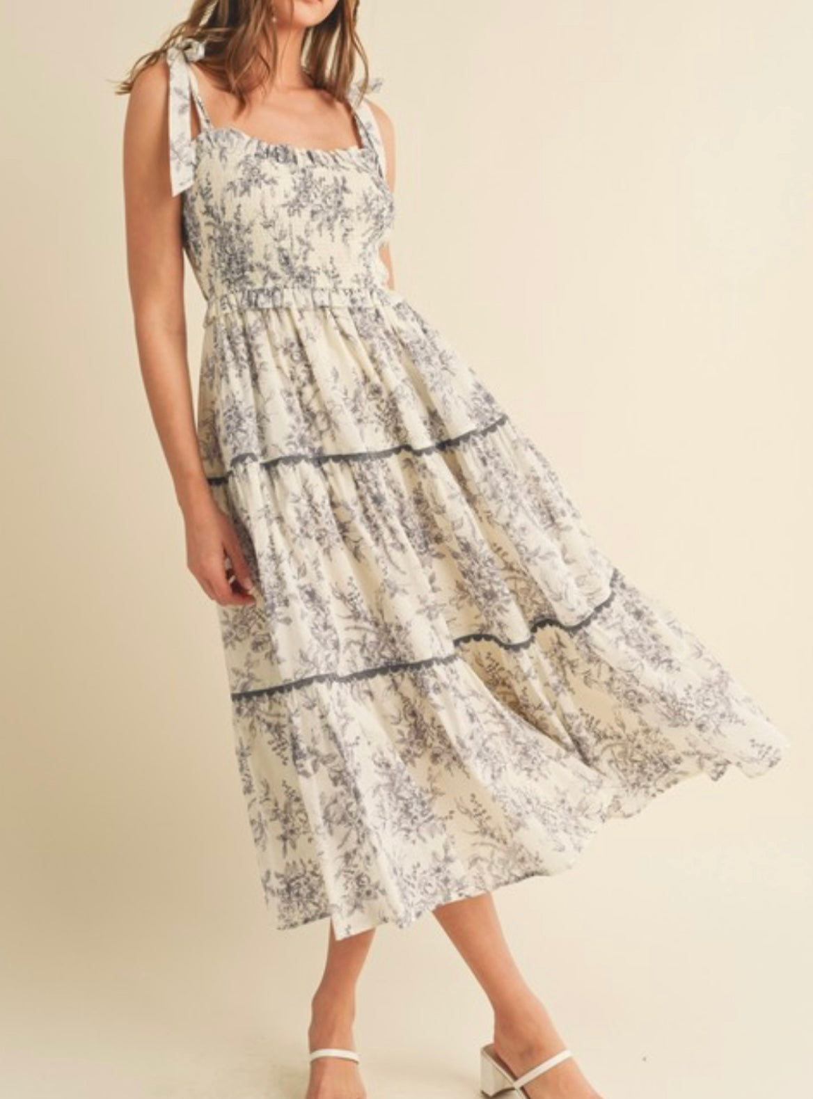 Charcoal Smocked Dress