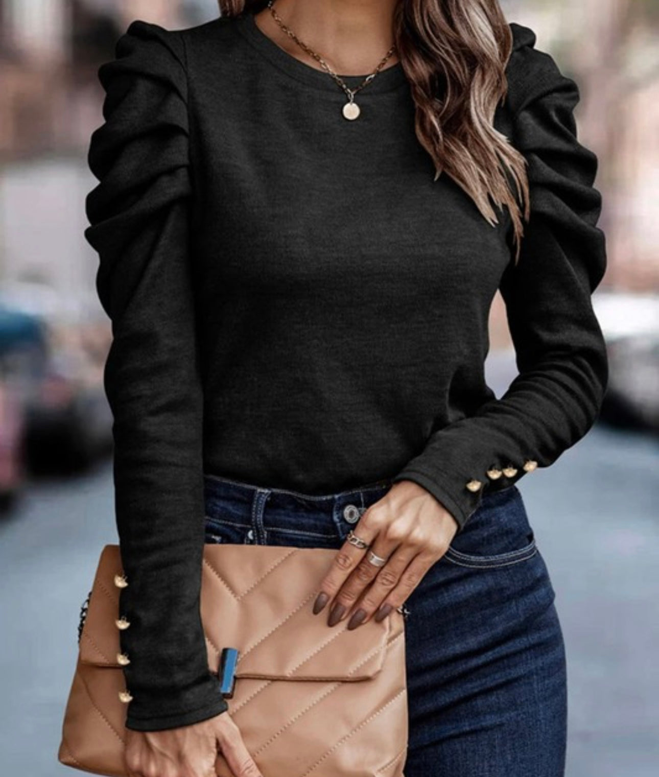 Puff Shoulder Top Multiple Colors