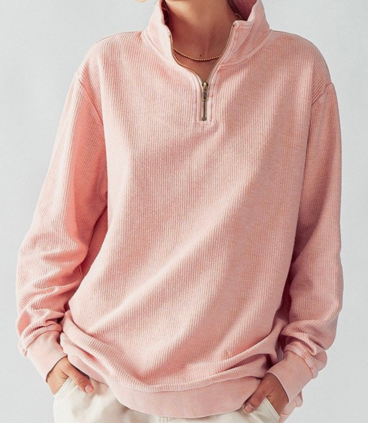 Ribbed 1/4 Zip Multiple Colors