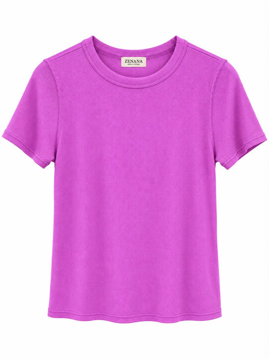 Ribbed Crewneck Basic Tee
