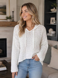 Ivory Crochet Hooded Sweater