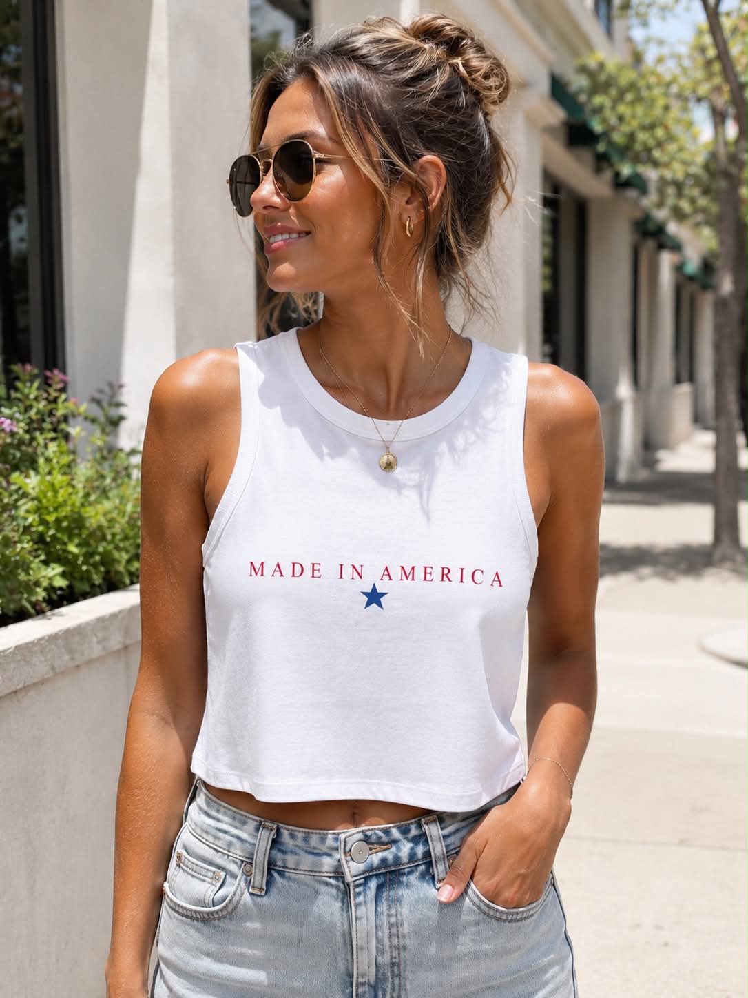 Made in America Cropped Tank Top