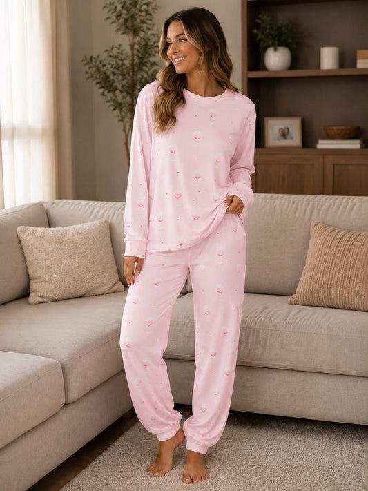 Pink Wine Pajama Set