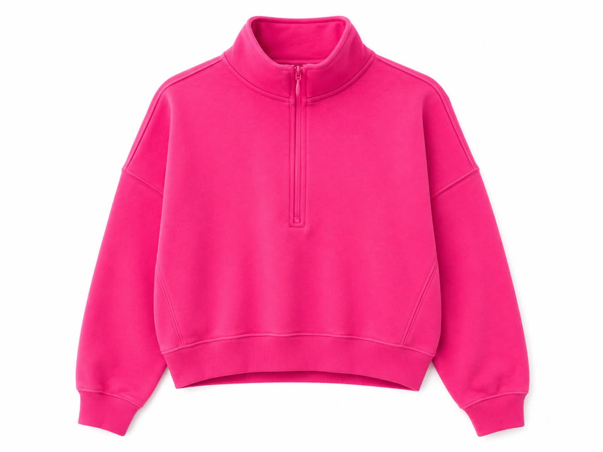 Fuchsia Quarter-Zip Pullover