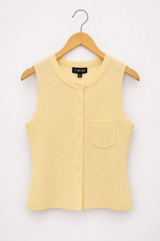 Classic Knit Button-Front Vest
