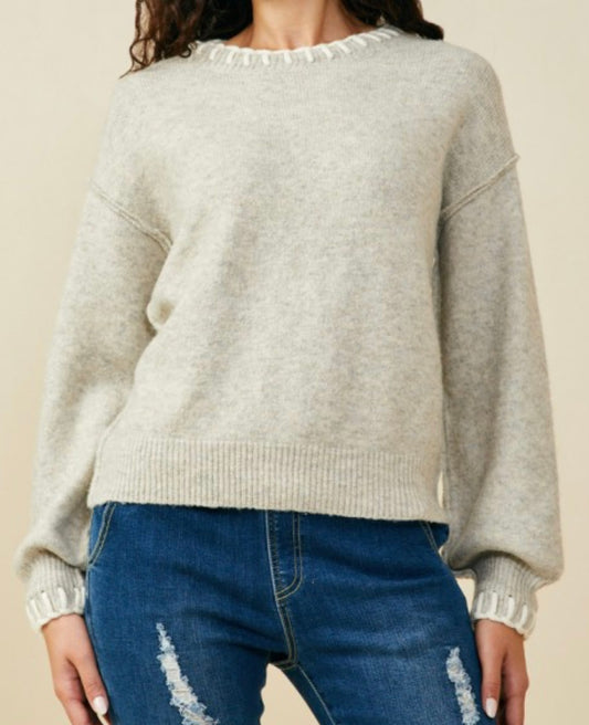 Contrast Stitch Sweater