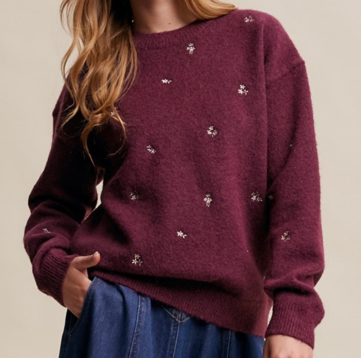 Ditsy Floral Sweater Multiple Colors