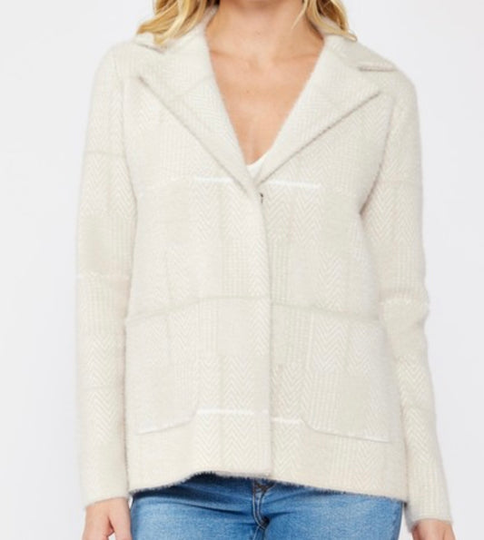 Plaid Sweater Blazer
