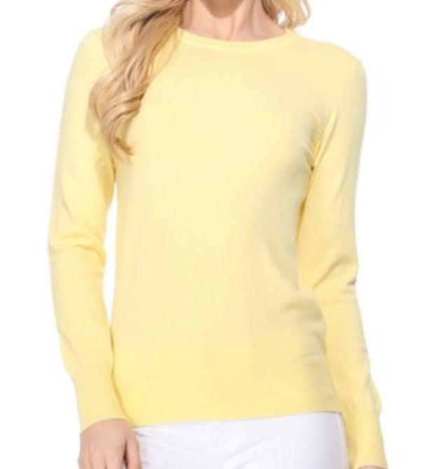 Crew Neck Lightweight Sweater Multiple Colors-final sale