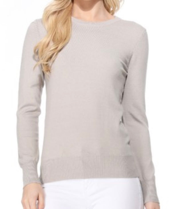 Crew Neck Lightweight Sweater Multiple Colors-final sale