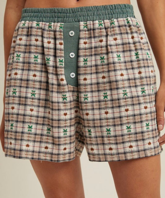 Teddy Bear Plaid Shorts Multiple Colors