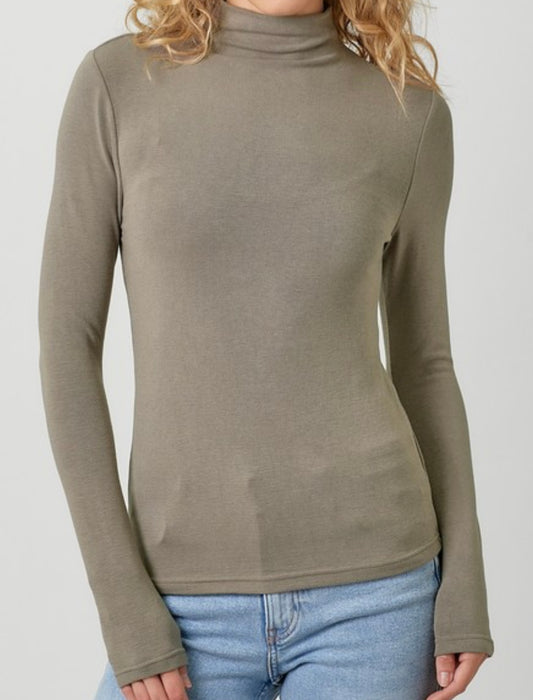 Soft Mock Neck Top Multiple Colors