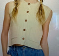 Button Knit Vest Multiple Colors