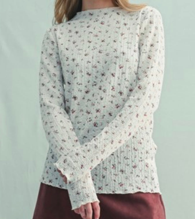 Crinkled Floral Top