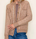 Mock Neck Button Cardigan Multiple Colors