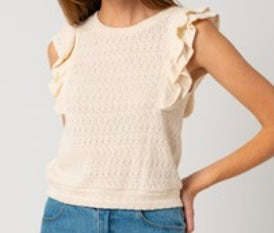 Natural Sleeveless Knitted Top