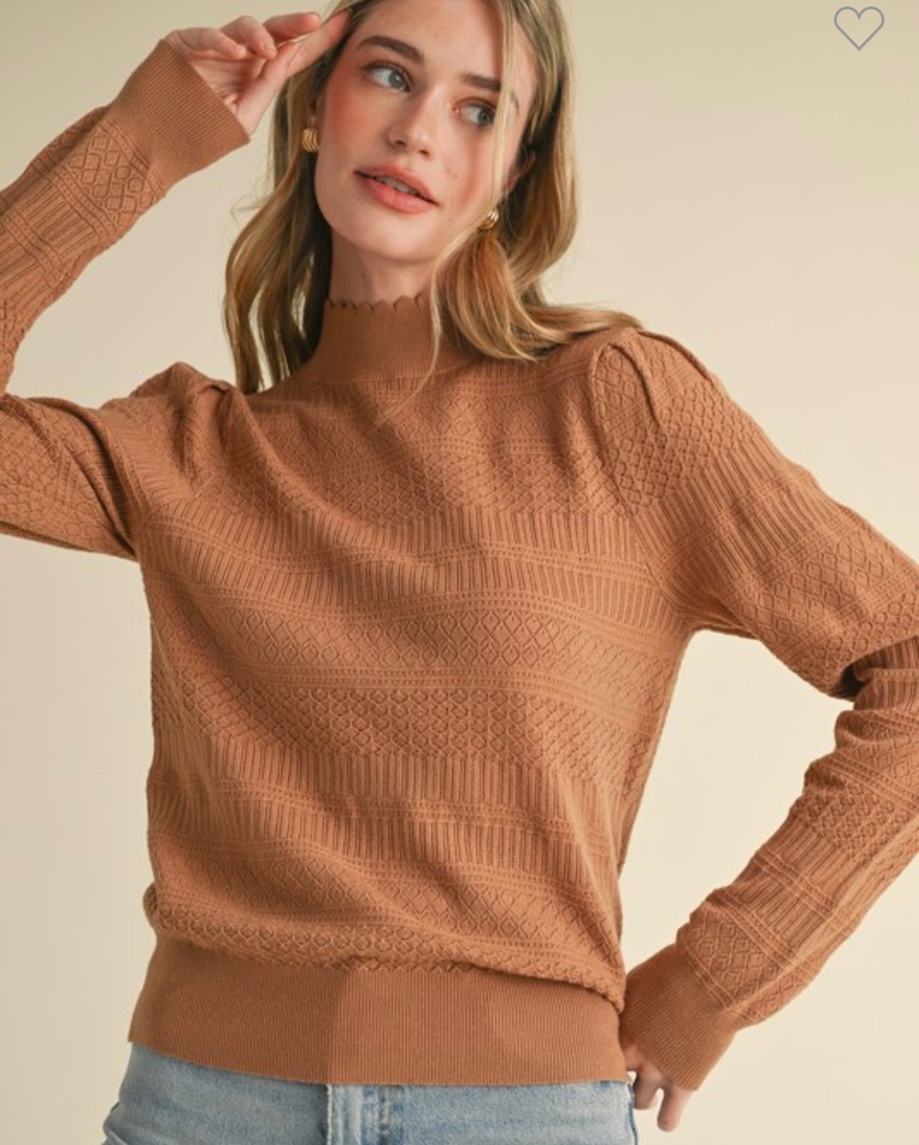 Lightweight Pointelle Sweater Multiple Colors