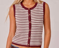 Burgundy Stripe Top