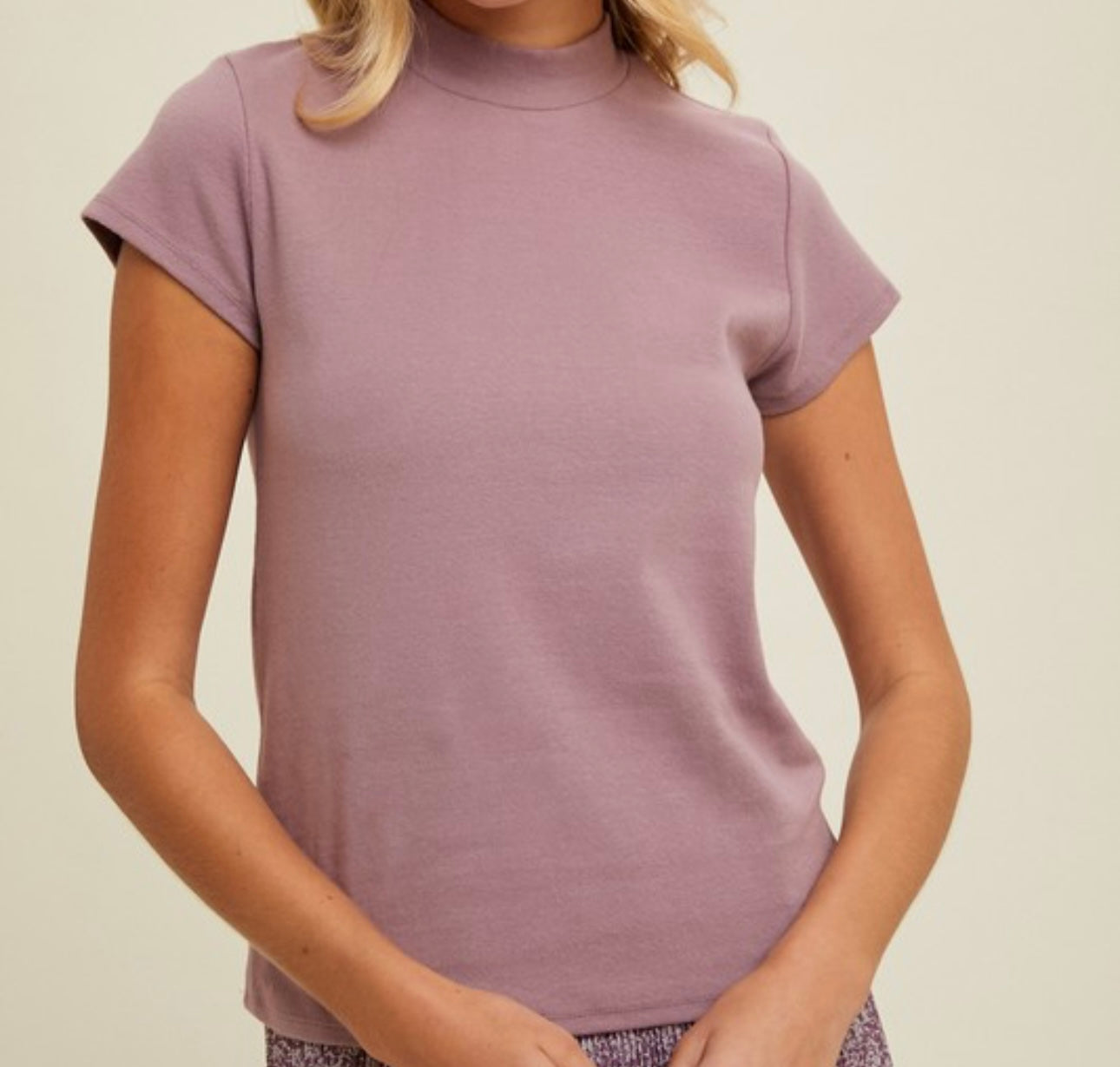 Plum Mock Neck Top