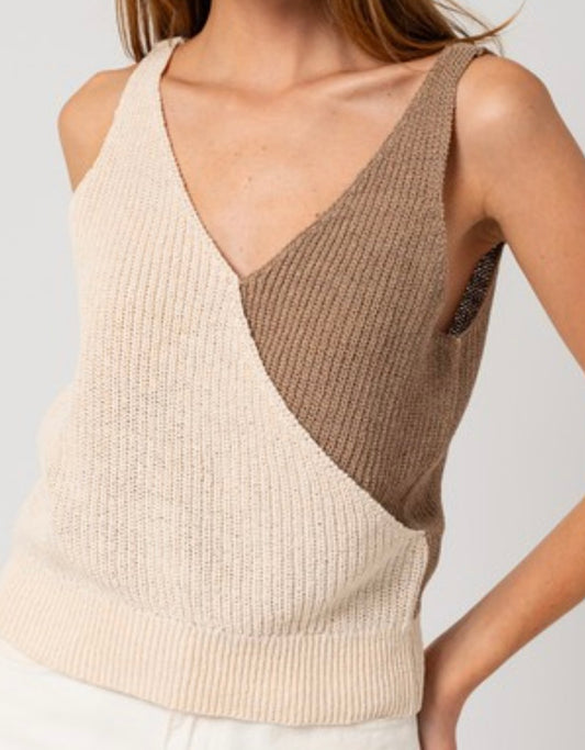 Cream/Taupe Knitted Tank