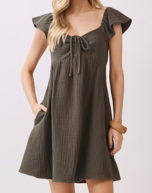 Ruffled Babydoll Dress Multiple Colors