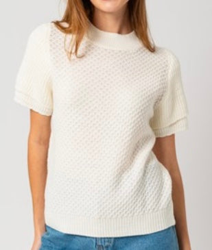 Ivory Layered Sleeve Sweater