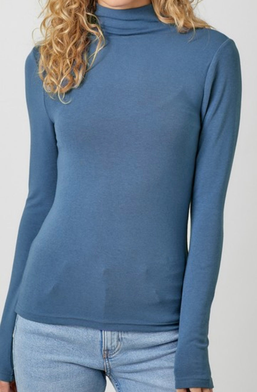 Soft Mock Neck Top Multiple Colors