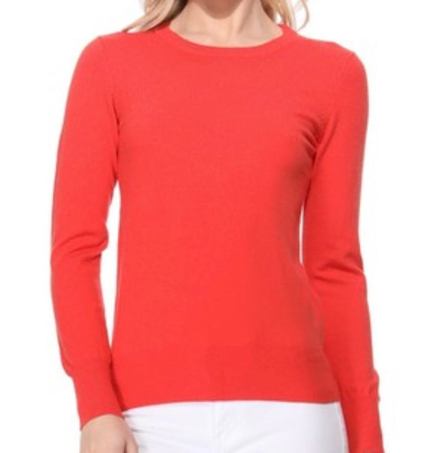 Crew Neck Lightweight Sweater Multiple Colors-final sale