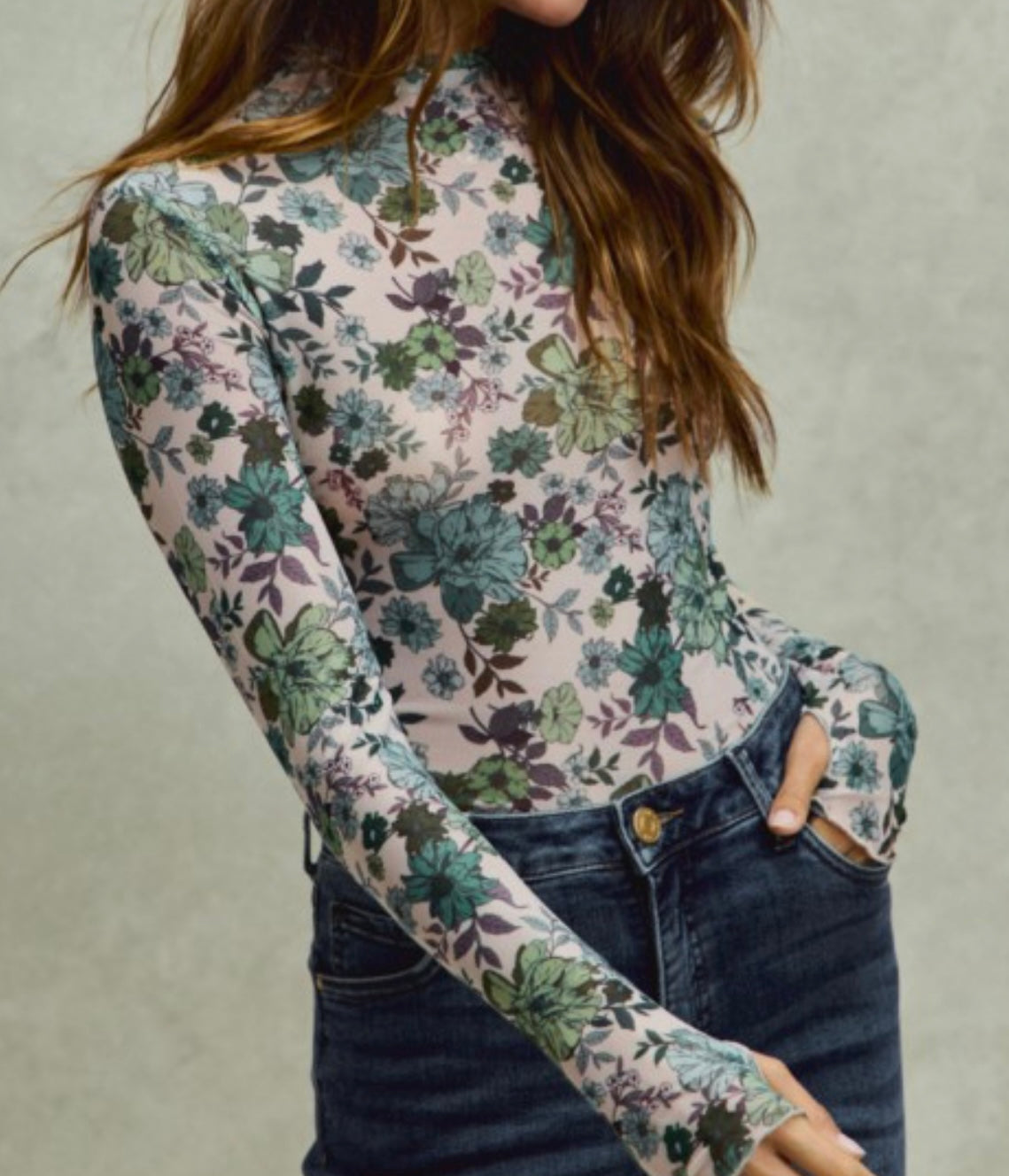 Floral Mesh Top Multiple Colors