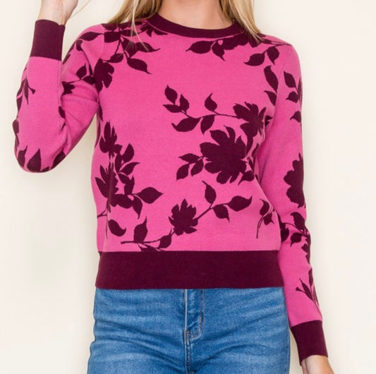 Rose Jacquard Sweater