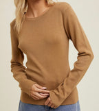 Fitted Basic Sweater Multiple Colors-Final Sale