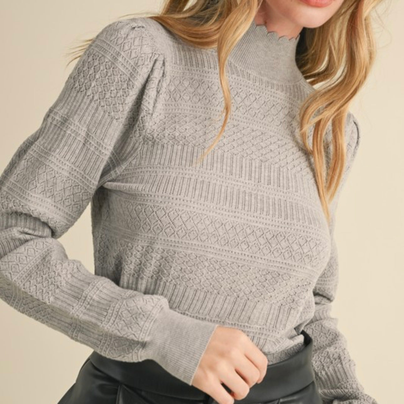 Lightweight Pointelle Sweater Multiple Colors