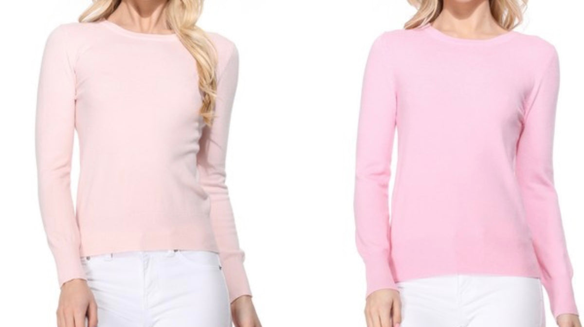 Crew Neck Lightweight Sweater Multiple Colors-final sale