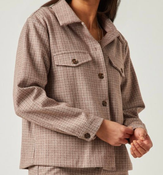 Taupe Plaid Jacket