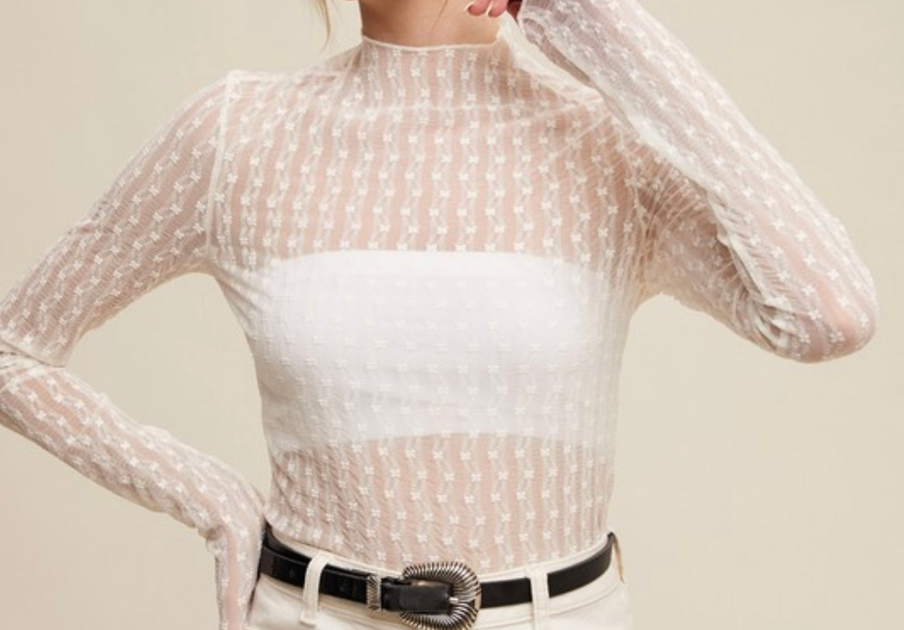 Ditzy Floral Mesh Top Multiple Colors