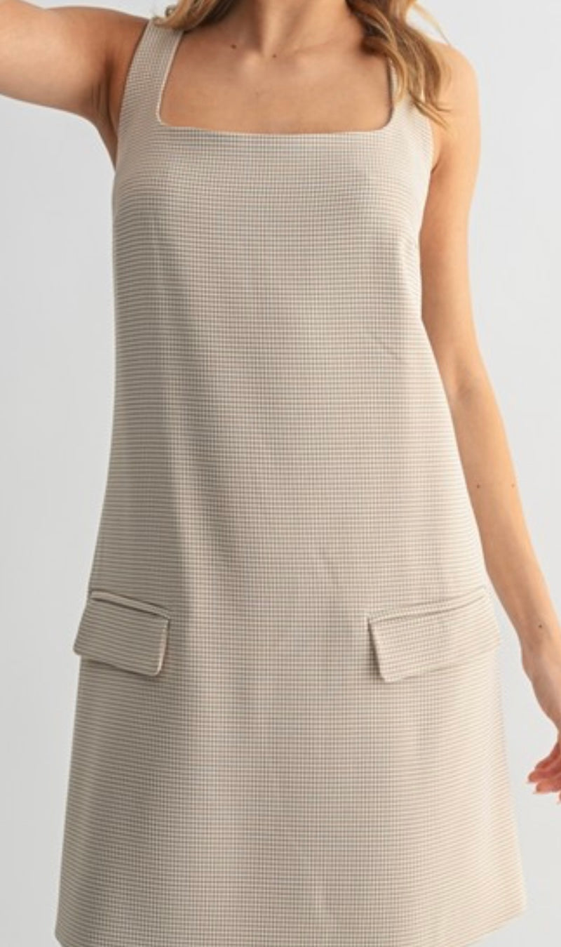 Taupe Plaid Dress
