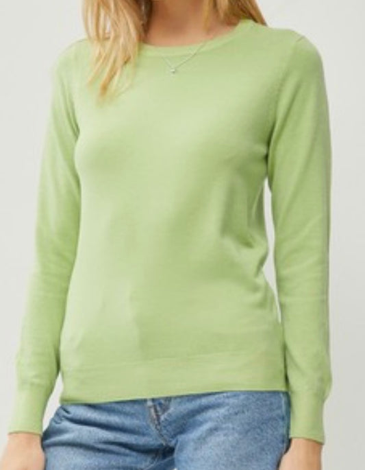 Green Basic Lightweight Sweater